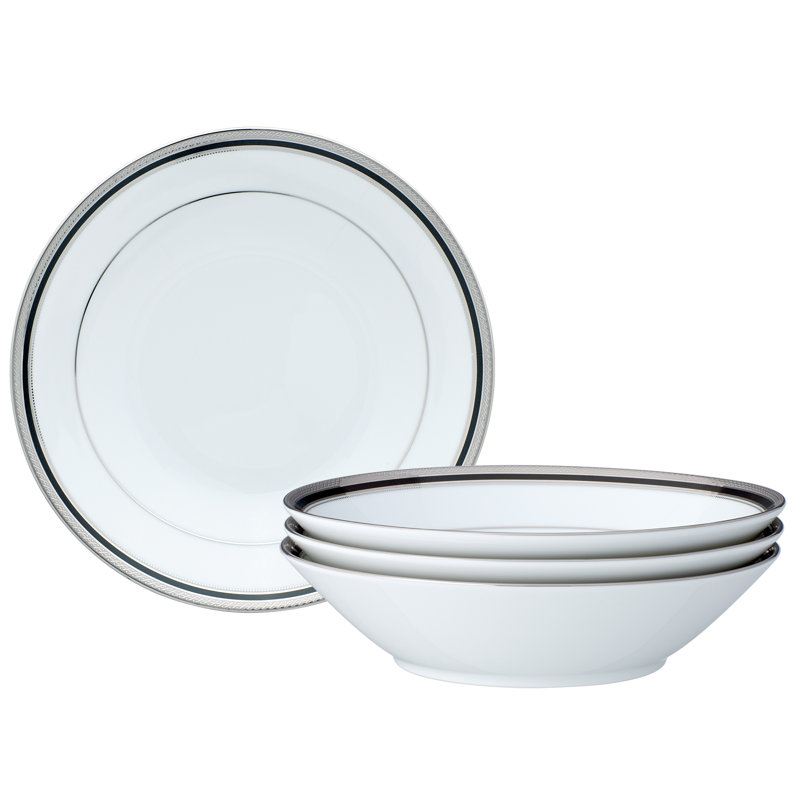 Ensemble de 4 bols à soupe Noritake Austin Platinum, 7 1/2 po, 12 oz