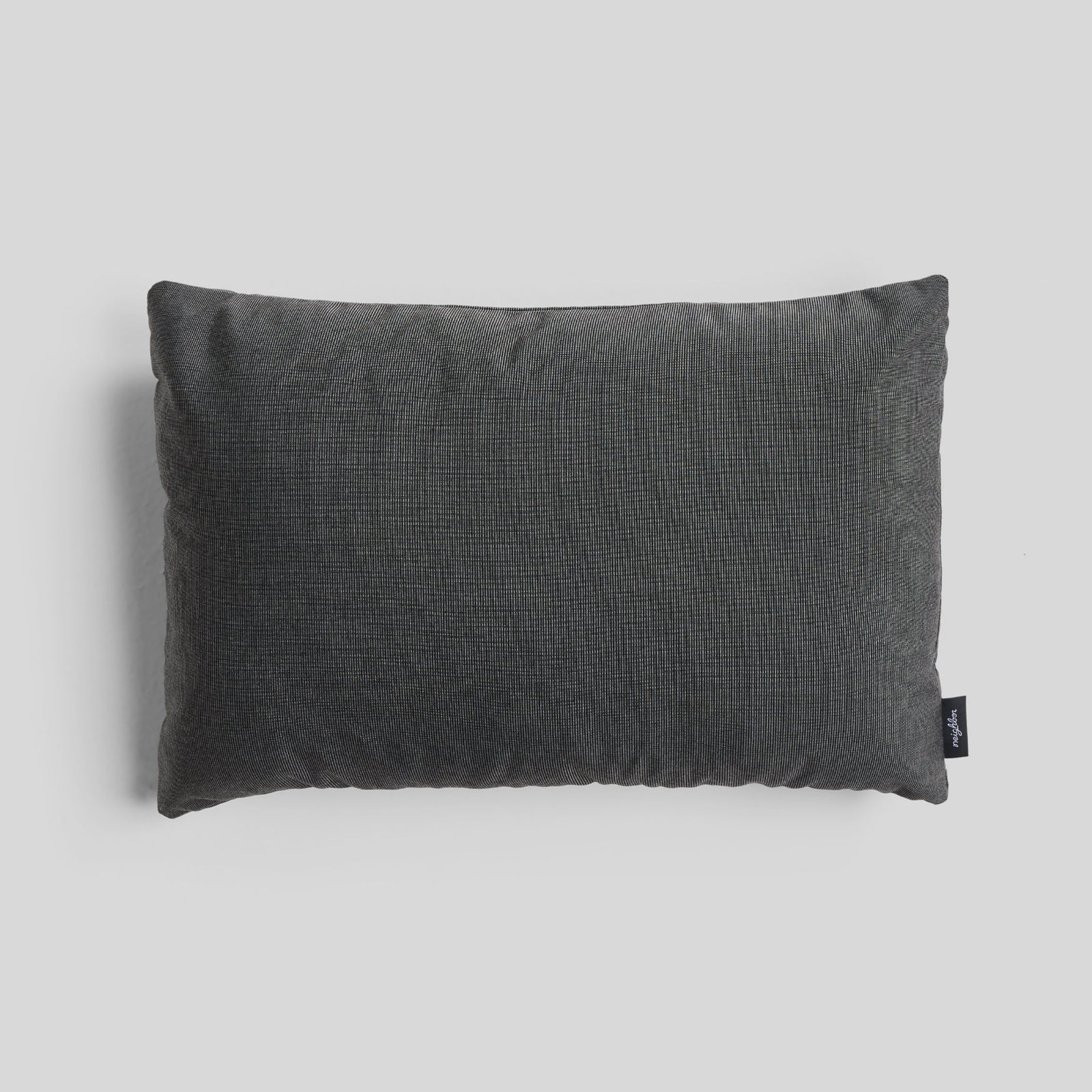 Crosshatch Sunbrella® Indoor/Outdoor Throw Pillow, Coal, 16"H x 24"W, Rectangular