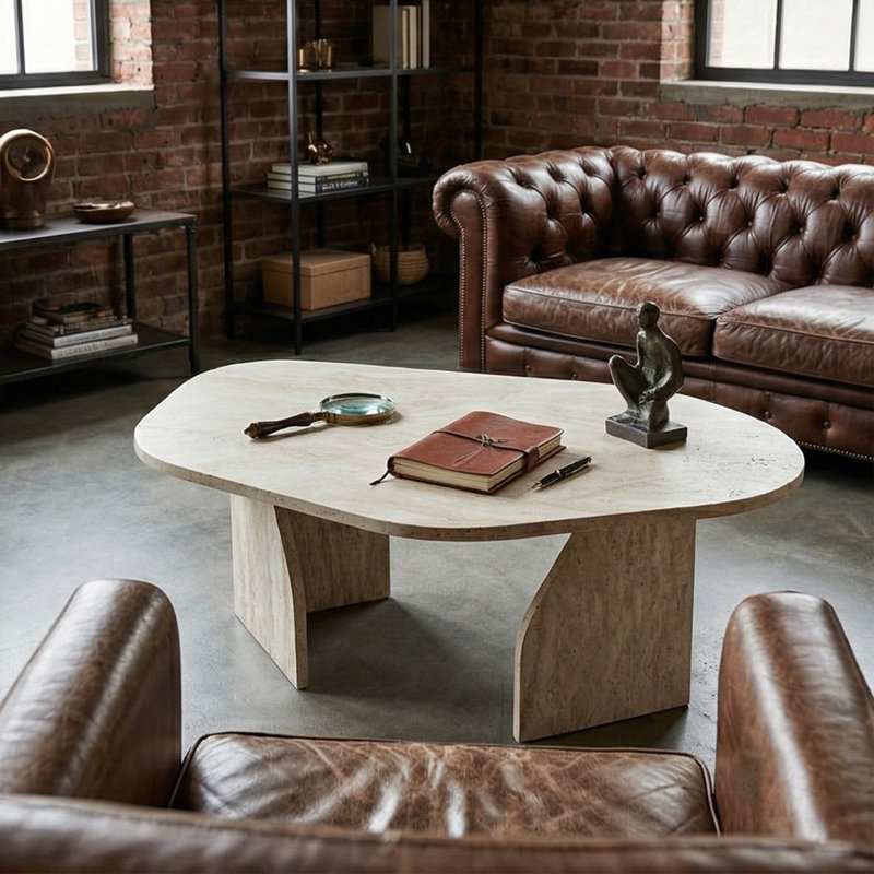 Table basse Lyra, Travertin