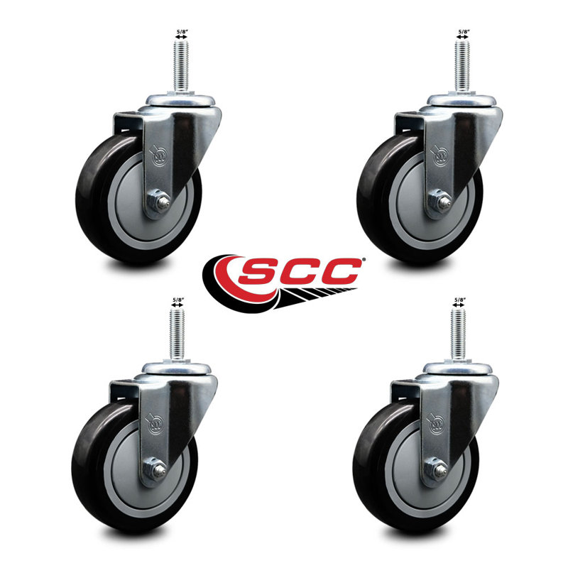 Ensemble de roulettes pivotantes 4 po