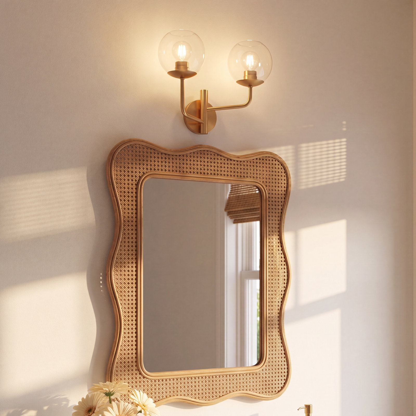 John 2 Light Transparent Dimmable Vanity Light