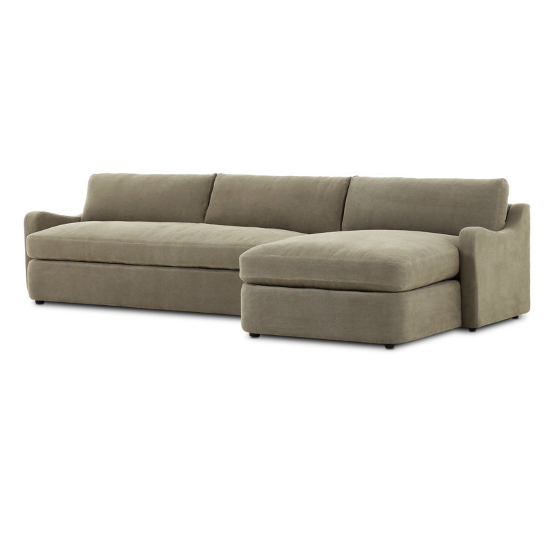 Aurelia Sectional, Broadway Olive Linen, Right Hand Facing