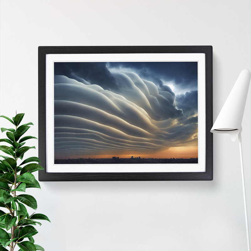 XH1022-8355X Stormy Sky Vol.3 - Single Picture Frame Painting, 46cm H x 64cm W x 2cm D, Black