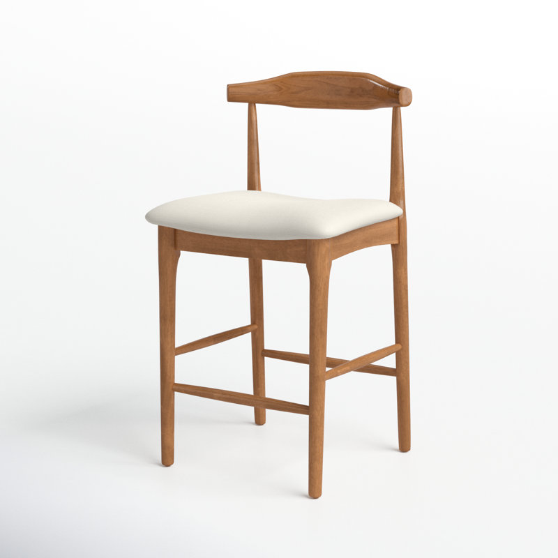 Hank Counter/Bar Stool, Counter Stool (25.67" Seat Height), Walnut, Cream