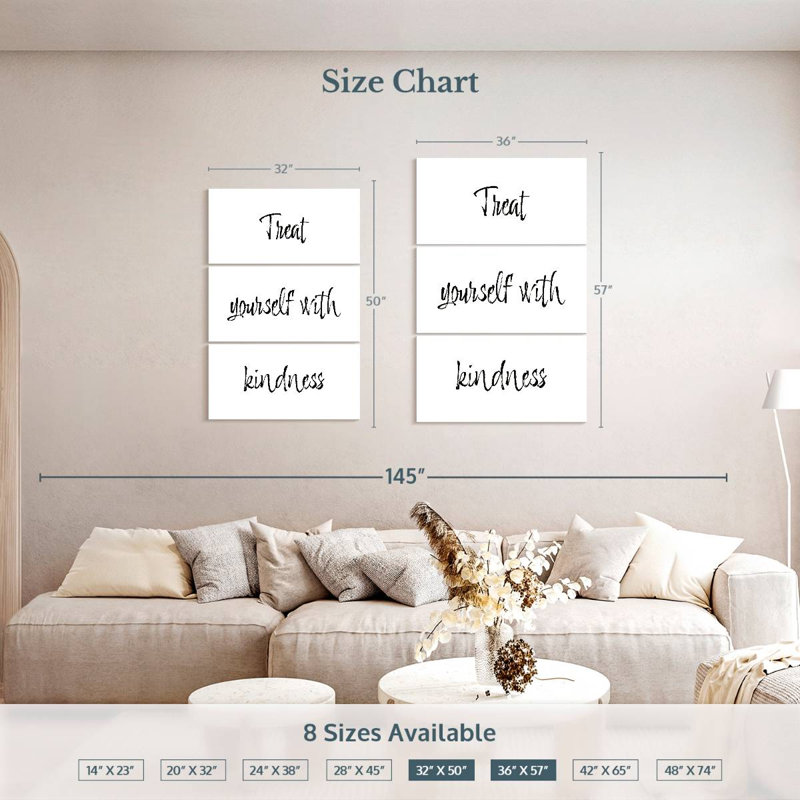 Tergel Treat Yourself With Kindness, 50" H x 32" W