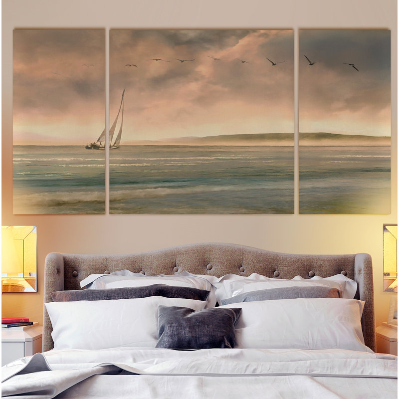 " Setting Sail " 3 - Pieces, 40" H x 80" W x 1.5" D