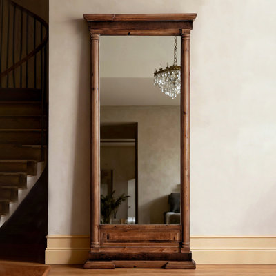 Miroirs pleine longueur rectangulaires en bois massif