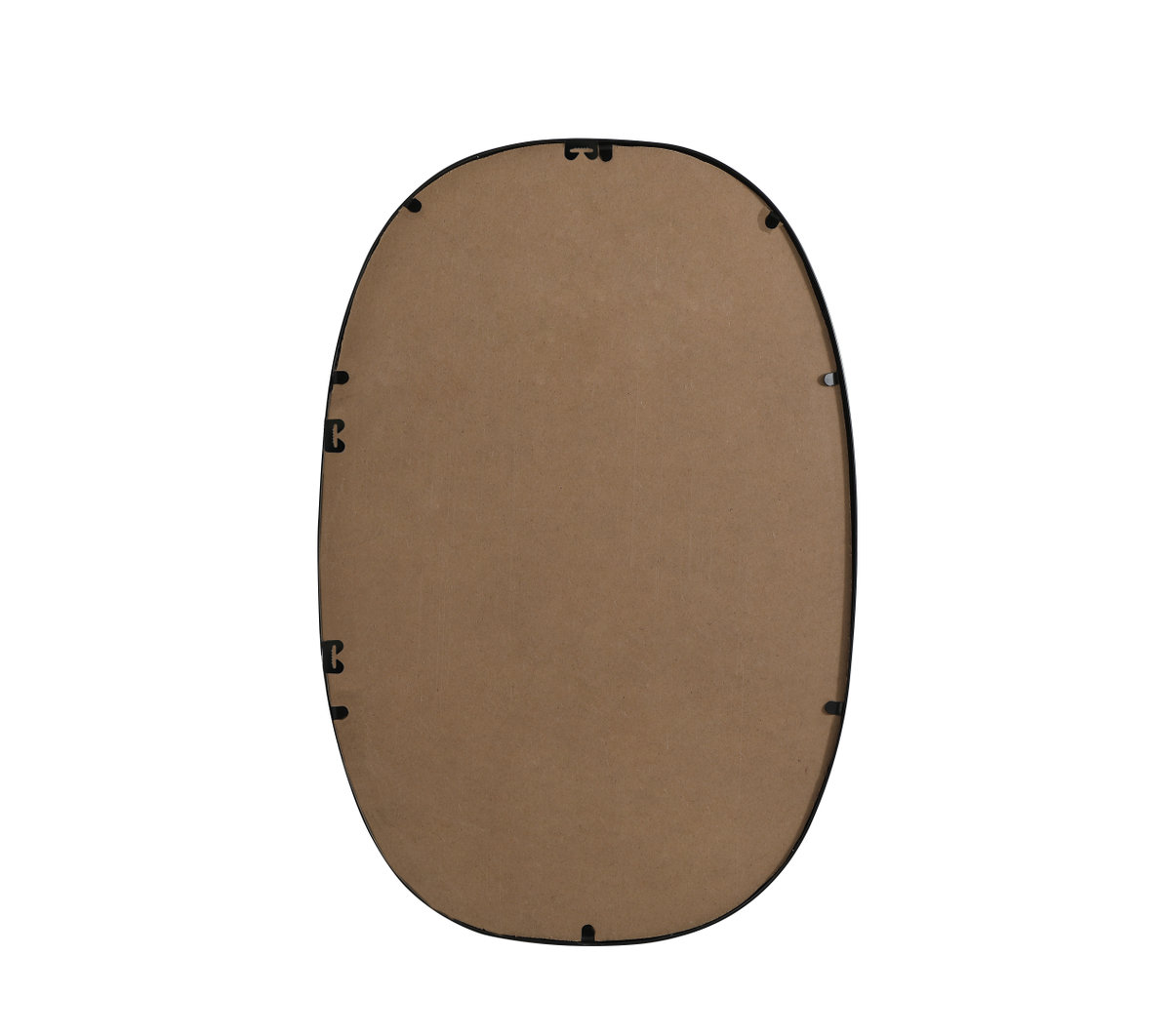 Sabine Metal Curved Oval Wall Mirror, 30" x 20", Black