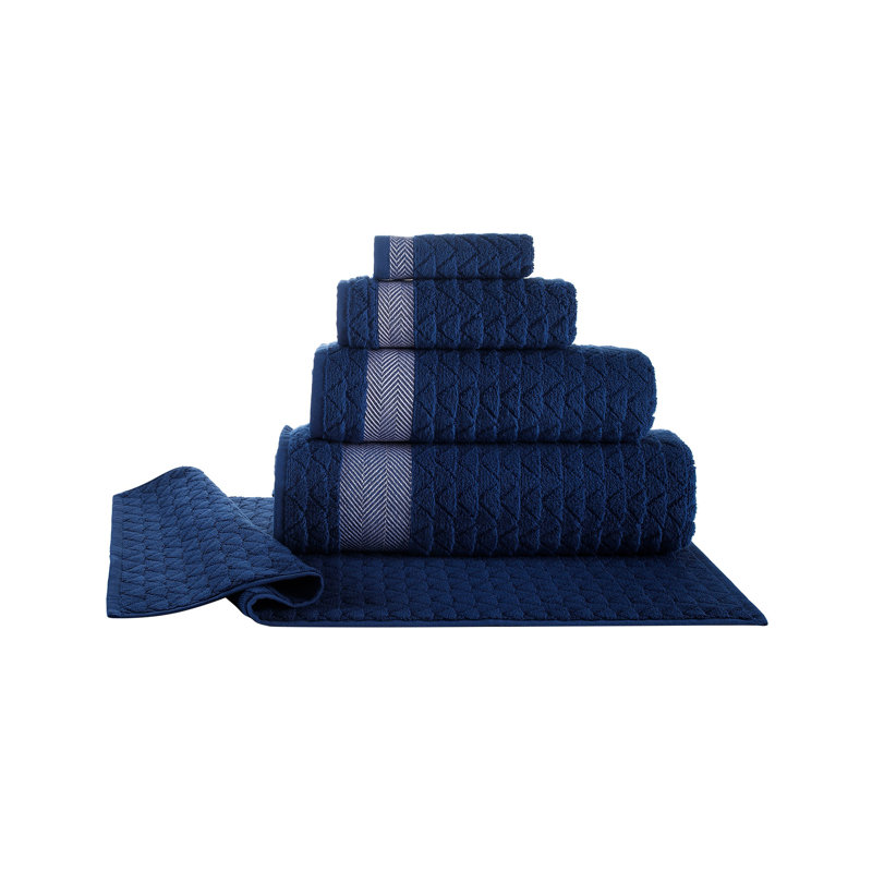 Turkish Cotton Plush Hand Towel, Navy