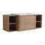 Meuble-lavabo mural 52 po avec lavabo en céramique blanche et tablettes de rangement et 1 porte à fermeture en douceur, emballage Kd, contreplaqué
