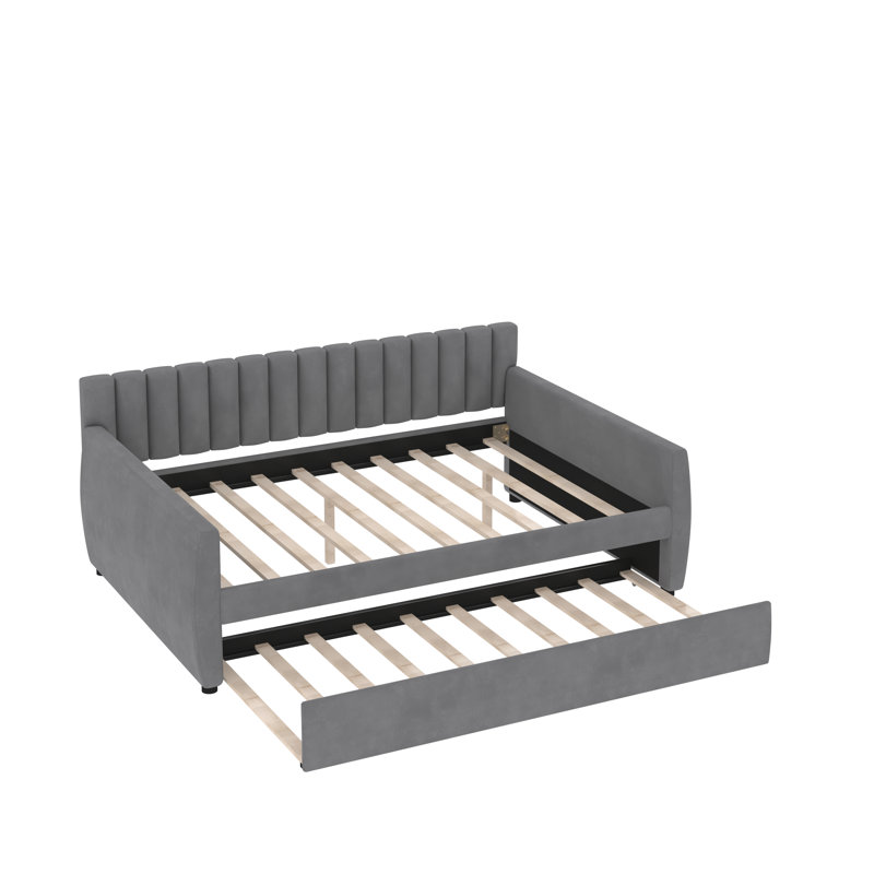 Lit tapissier Emmelee, gris