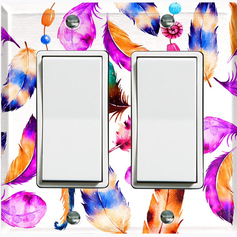 Patterned 2 - Gang Toggle Light Switch Standard Wall Plate