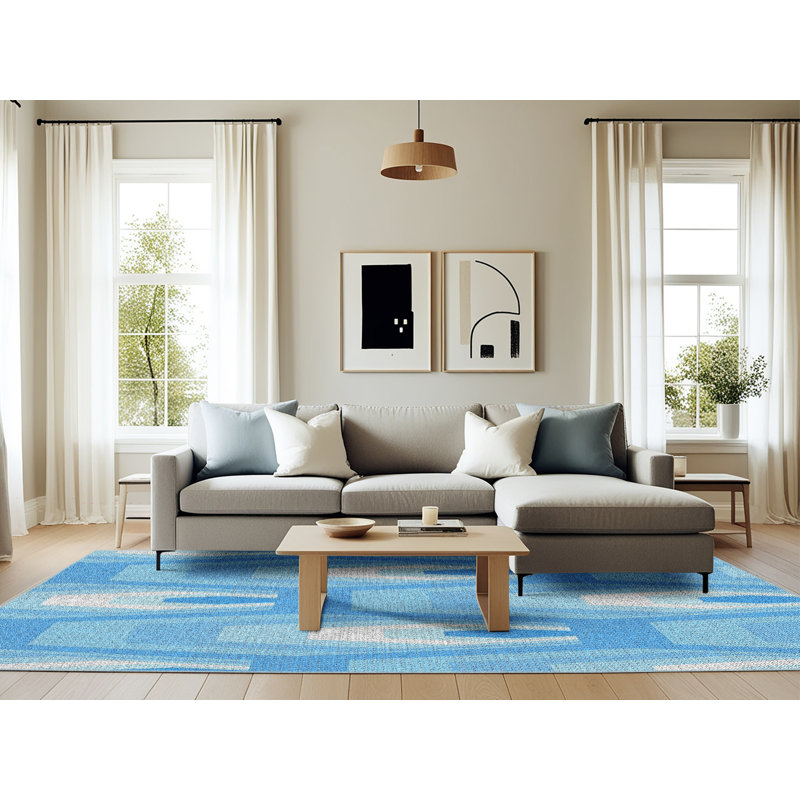 Geometric Indoor Rug, Rectangle 6' x 9'