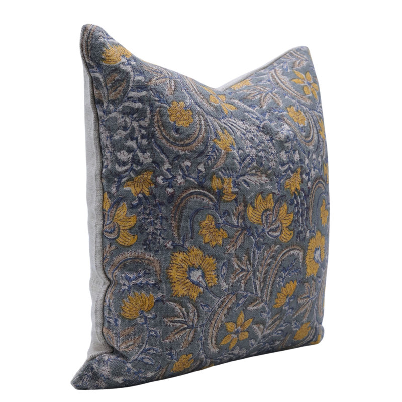 Housse de coussin en lin fabriquée à la main Fabividine, H 18 po x l 18 po, Carré