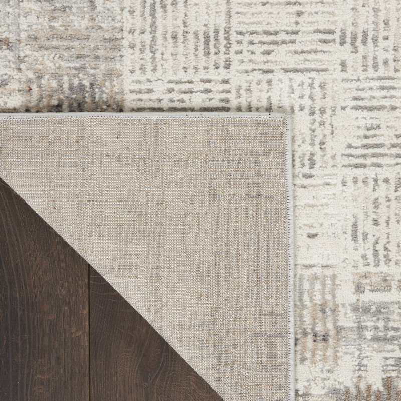 Tapis gris / ivoire Adriao, Tapis de couloir 2 pi 2 po x 20 pi
