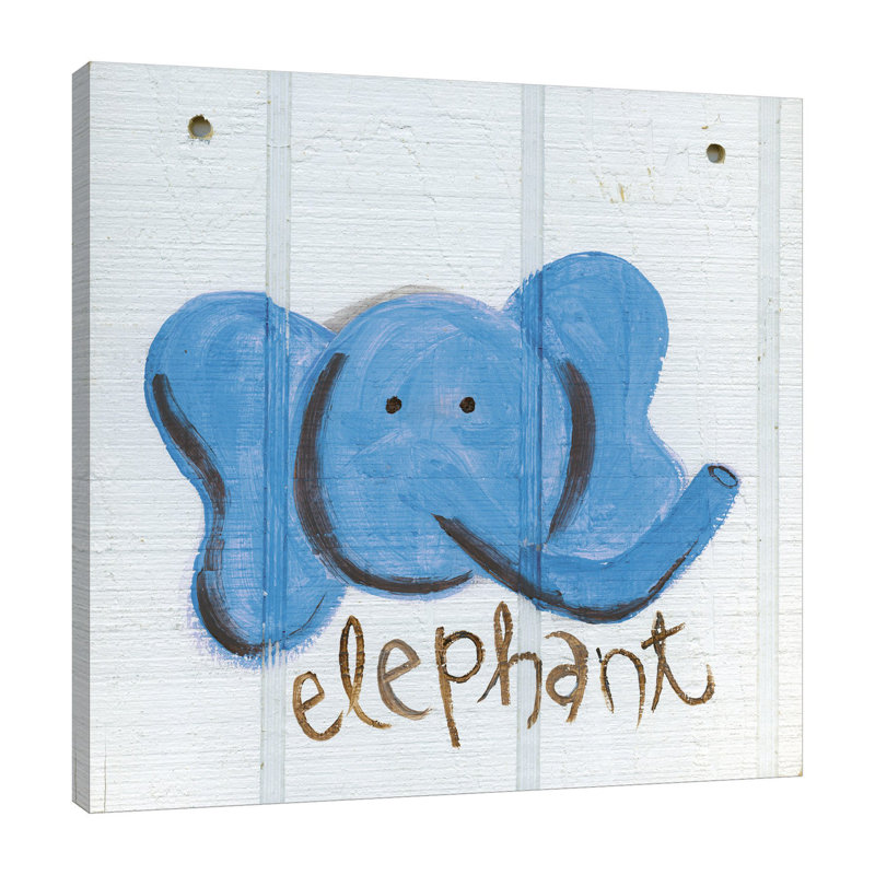 « happy blue éléphant », art sur toile, H 48 po x l 48 po x P 1,5 po