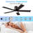 52 In. Dimmable Led Indoor/outdoor Black Ceiling Fan With Light And Remote, 5 Blades, 6 Speeds Dc Reversible, Noiseless