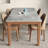 Grey+Tan Rectangular Stone+Solid Wood Dining Table-111169951