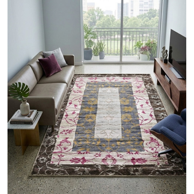 Tapis d'intérieur en viscose noué à la main de qualité supérieure