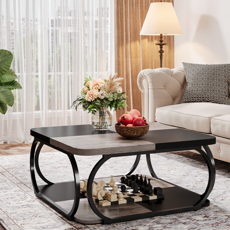Table basse Joliyah, Gris / Noir