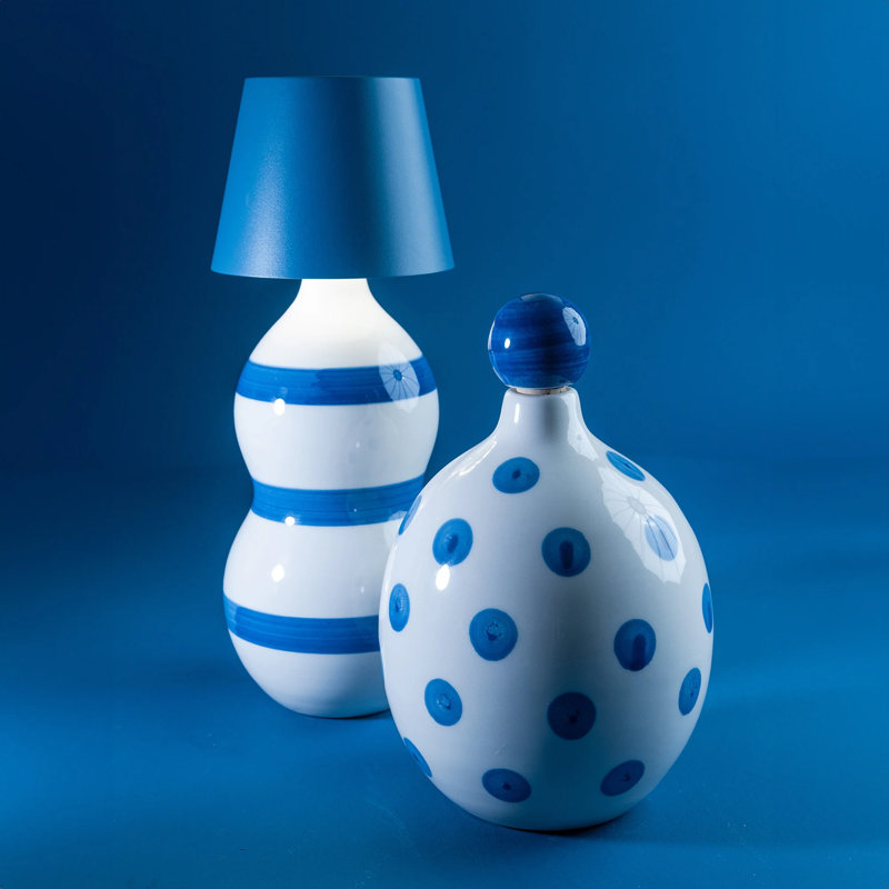Lido Bottle Dots, White/Light Blue
