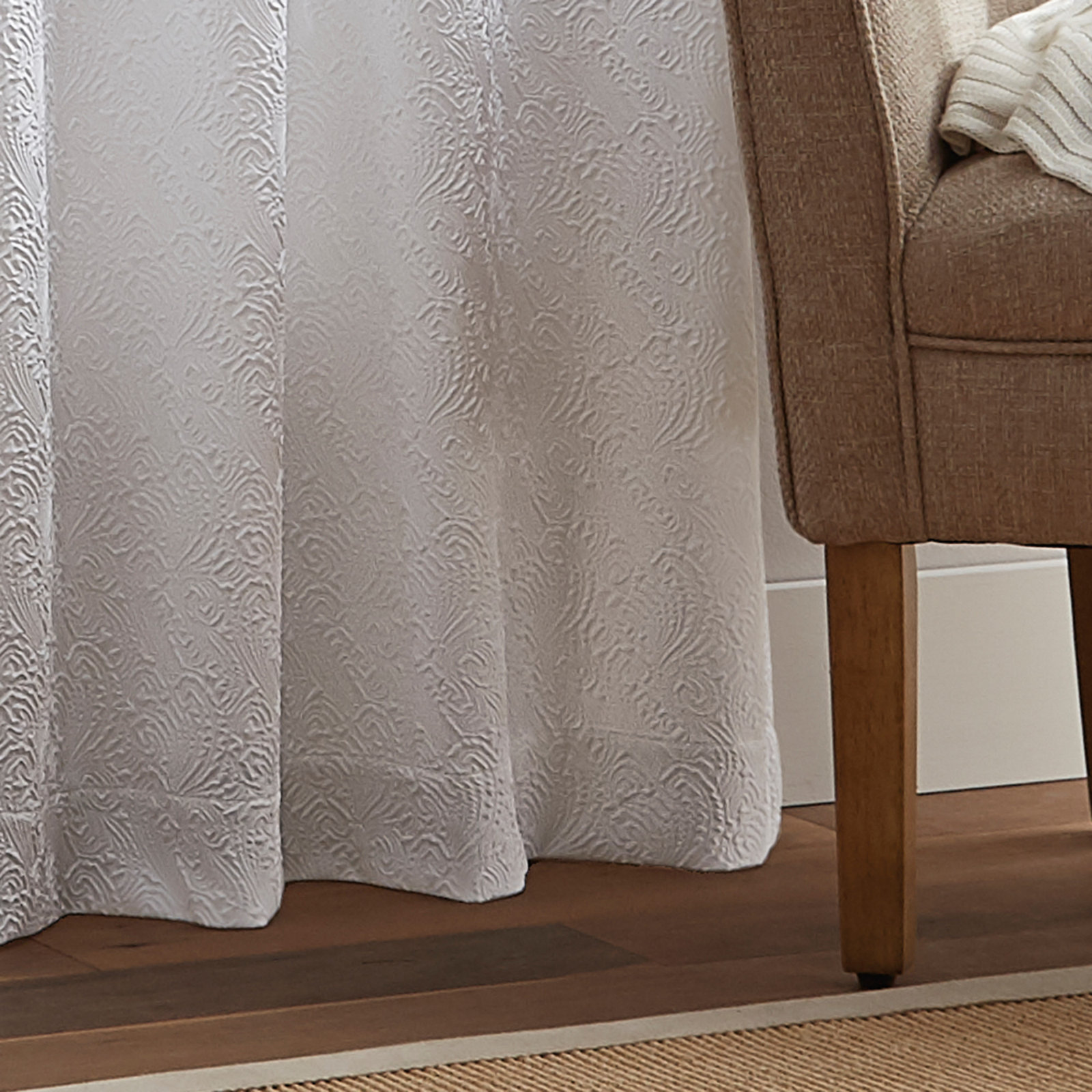 Peri Home Filigree White Curtain Panel Pair, 38" W x 108" L