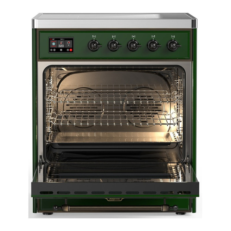 Cuisinière à induction 30 pouces avec 4 éléments à induction en vert émeraude Majestic III Series (garniture brunie), Brunie