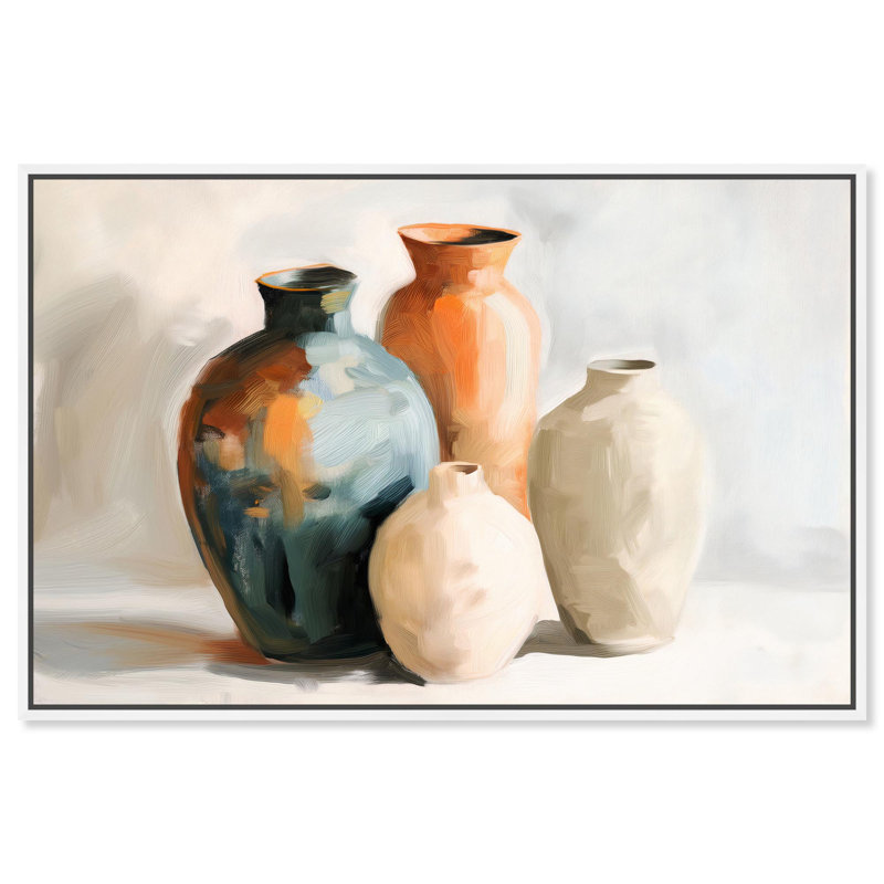 Art mural Sandwave Jars, H 21 po x l 31 po, Cadre blanc