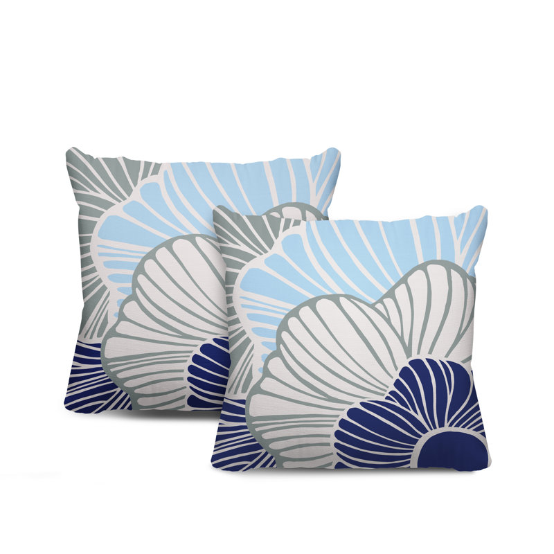 Housse et insert de coussin décoratif intérieur / extérieur en mélange de polyester, L 17 po x H 17 po, Gris
