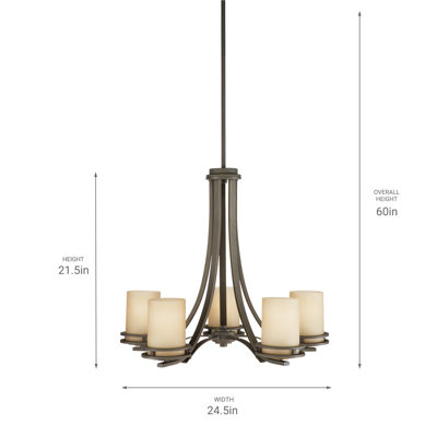 Hendrik 5 - Light Steel Dimmable Chandelier