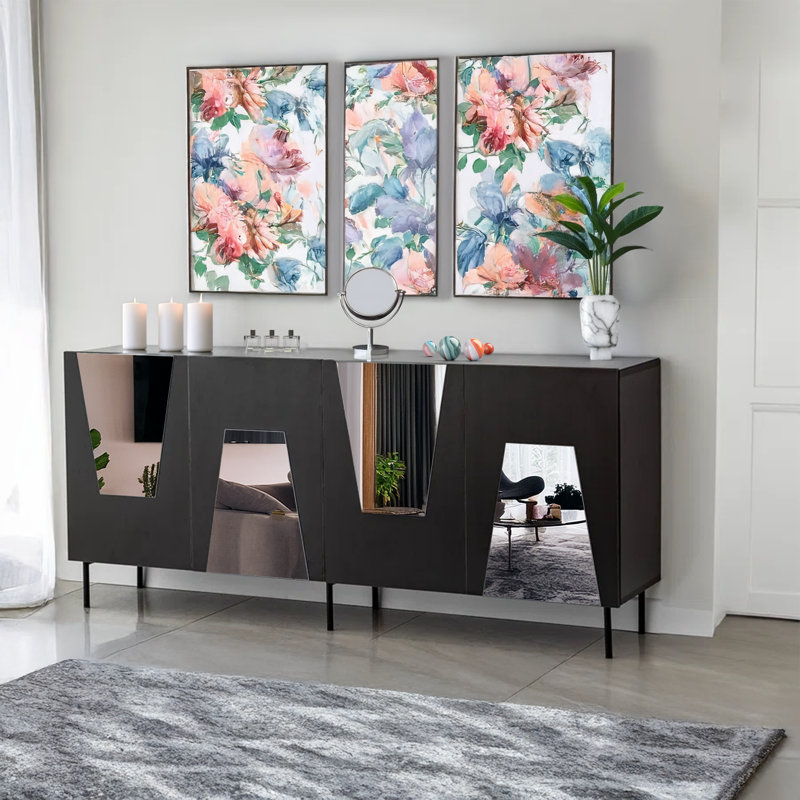 71'' Mirrored Console Table