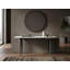 Console en marbre Carrara de 53 po x 18 po avec pieds en fer Milano
