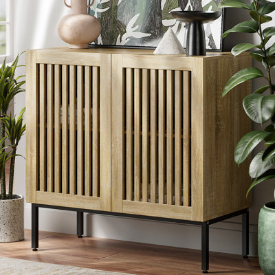 Storage Cabinet,31.5" Farmhouse Buffet Cabinet With Metal Base And Adjustable Shelf,Sideboard Coffee Bar Cabinet With 2 Doors For Kitchen,Dining Room, by Gracie Oaks