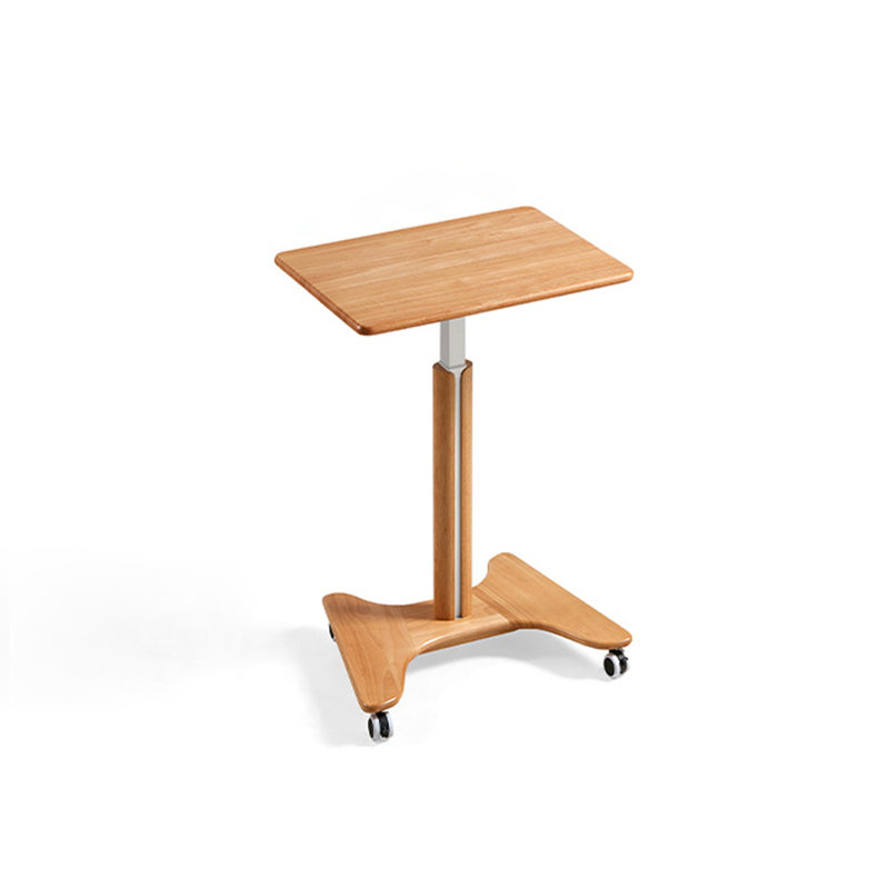 Burlywood+White Rectangular Solid Wood+Carbon Steel+Plastic End Table
