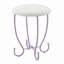 Ensemble de coiffeuse avec tabouret Priya II, finition blanche et simili cuir clair