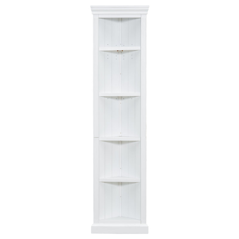 Tall Modern Corner Shelf, (5 Shelves) 83.4"H x 20.98"W x 13.77"D