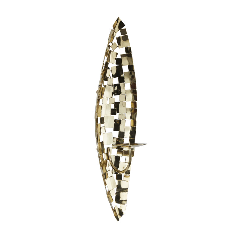 Steel Candle Wall Light, Gold
