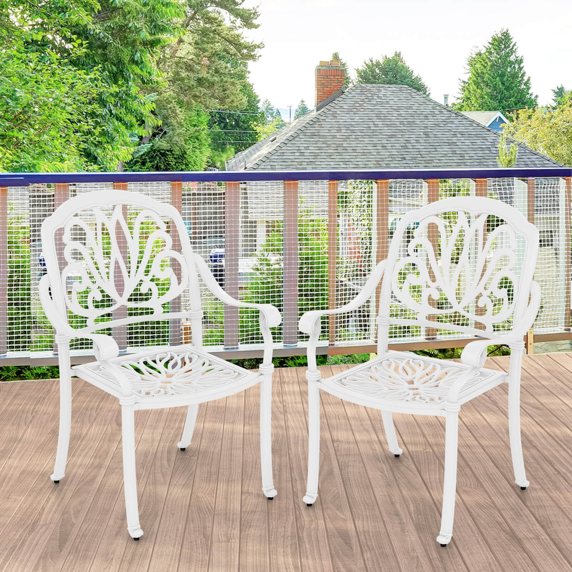cast aluminum stackable patio chairs