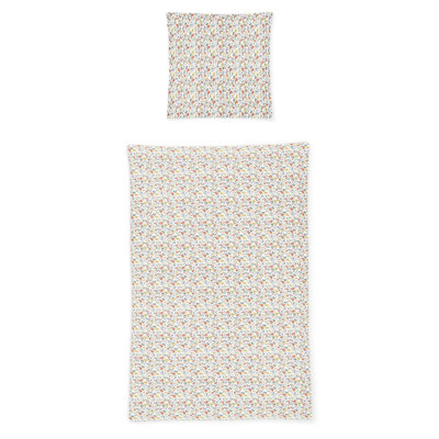 Beige/White Cotton Modern Contemporary Duvet Cover Set