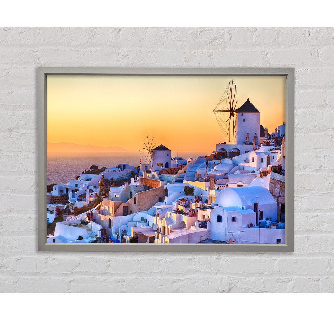 Sonnenuntergang in Santorini - Einzelner Bilderrahmen Kunstdrucke auf Leinwand