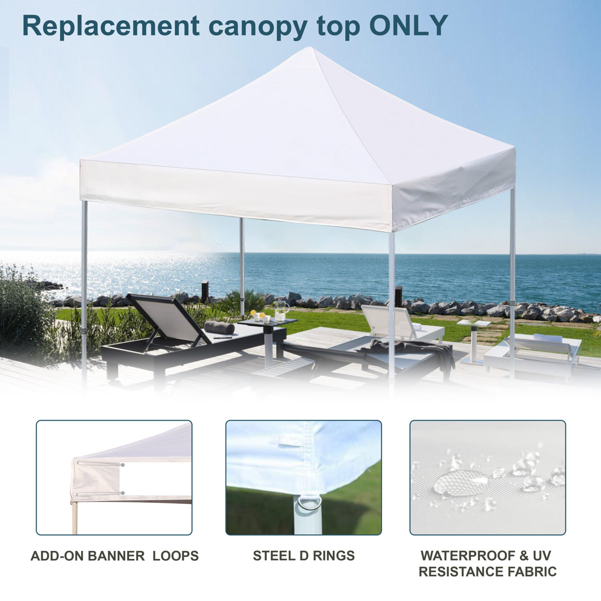 Canopy 5 Arlmont & Co. Annegreth 5' X 5' Replacement Pop Up Canopy Top Only Roof ...