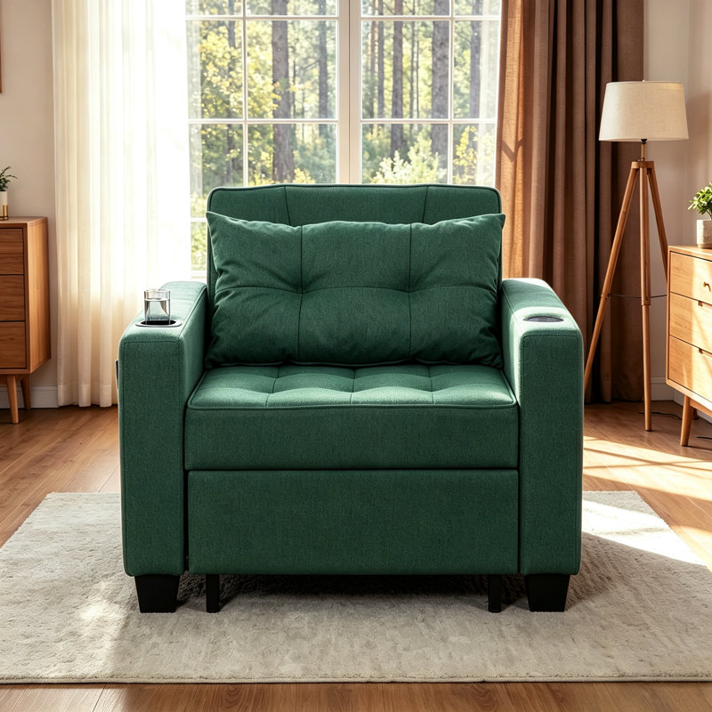 Fauteuil d'appoint à dossier convertible simple Marcio, null