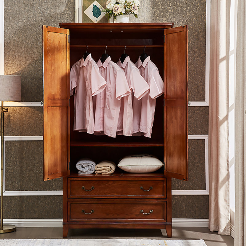 American-style retro solid wood wardrobe