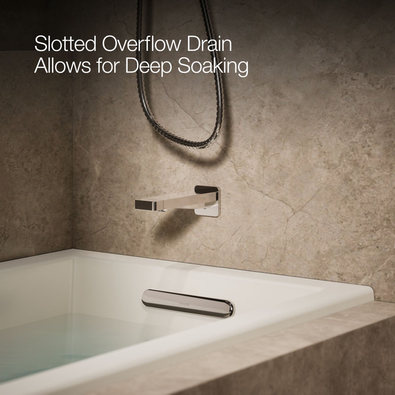 Underscore® 60" x 30" Soaking Bathtub, Biscuit, Right