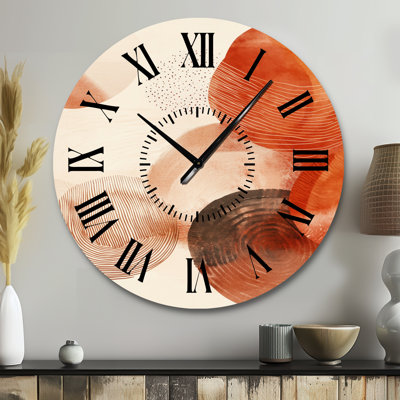 Horloge murale bohème en métal Boho Terracotta Pulse I