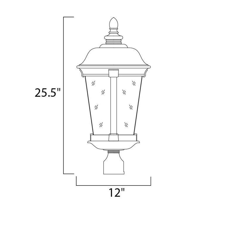 Tête de lanterne d’extérieur 3 lumières Arsenault, Grand
