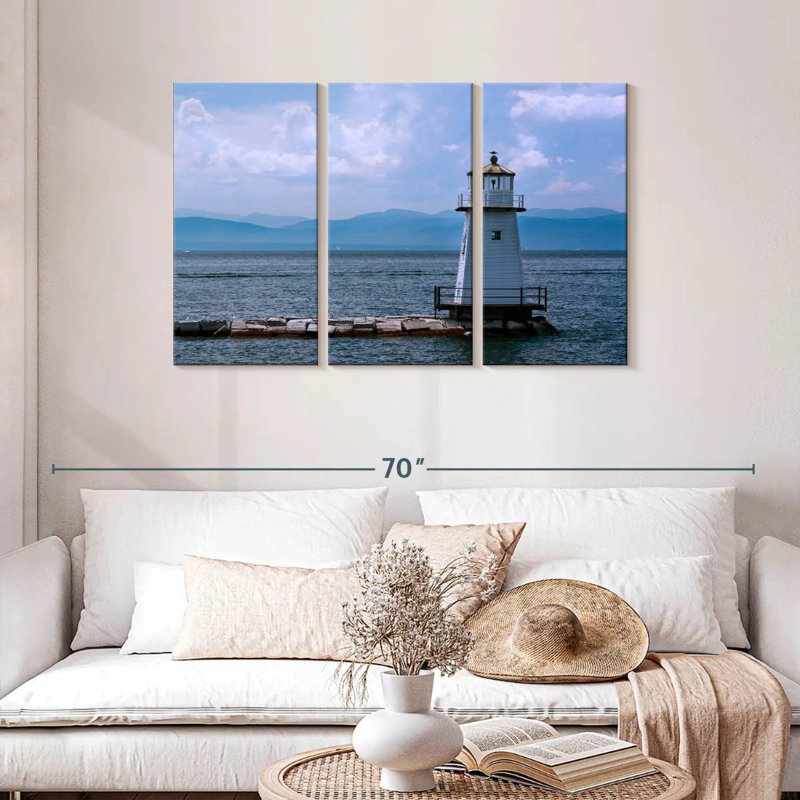Lake Champlain Lighthouse, 28" H x 45" W
