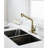 Stainless Spot Kitchen Faucet In Gold - 360 Degree Swivel Spout For Flexible Use Single Level Steel With Pull Out Spray 1.8 Gallons Per Minute Flow Rate-7589132