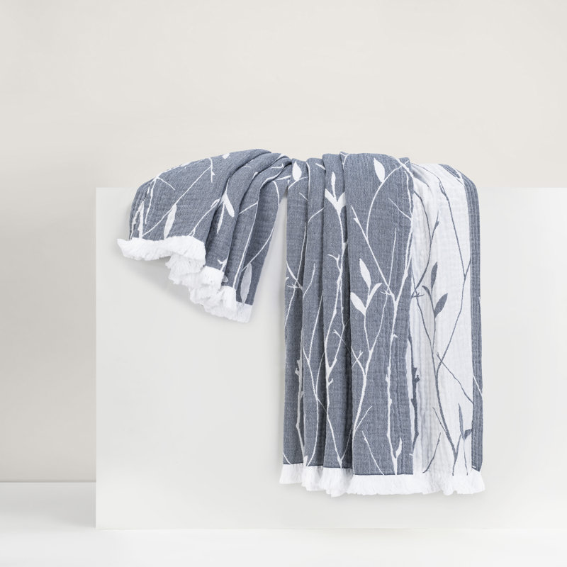 Willow Throw, Blue Floral 3