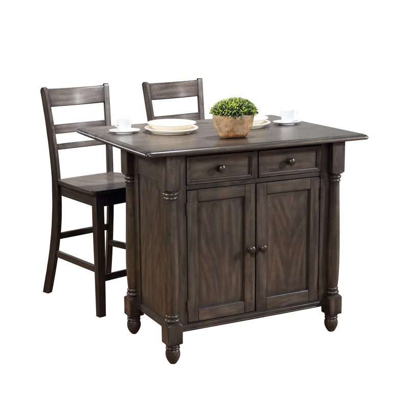 Ensemble d’îlot de cuisine drop leaf Lillydale